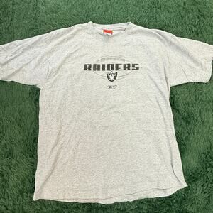 90s Oakland Raiders (Las Vegas) Gray XL T-Shirt Reebok Unisex Women Men